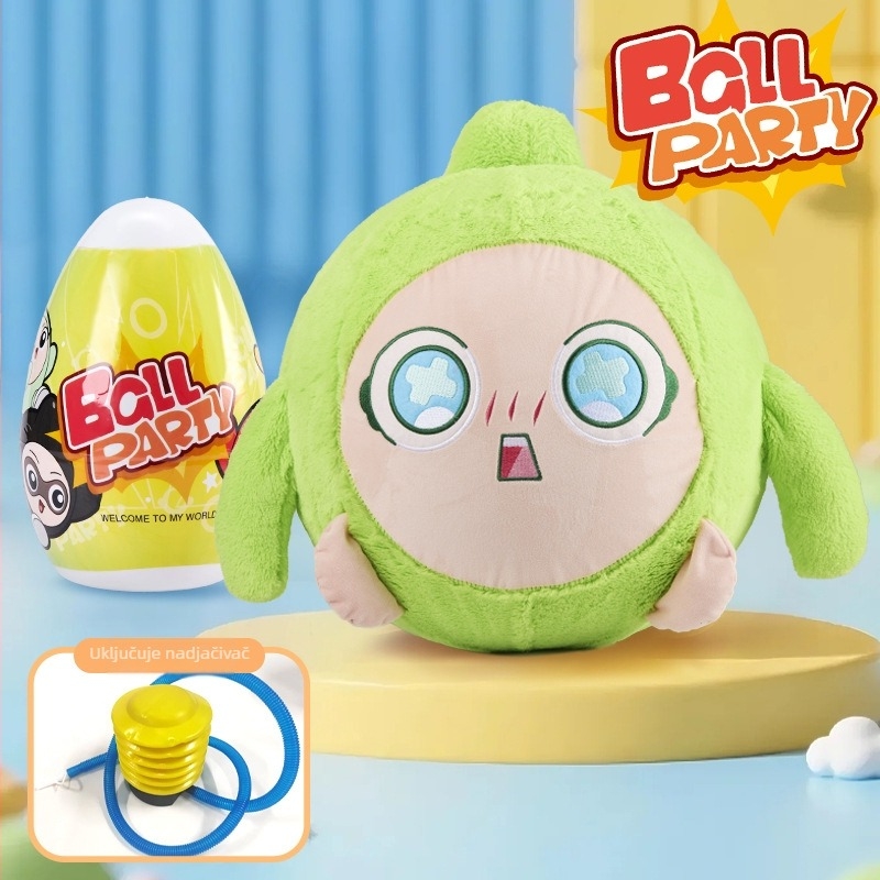 Jaje-oblikovana nafukljiva pliš igračka, crtani dizajn, PVC materijal
