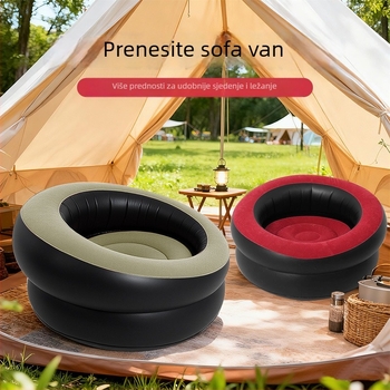 Naduvani sferni ležaljka za odrasle, PVC s flokom, prijenosno za kampiranje, 0,9 kg