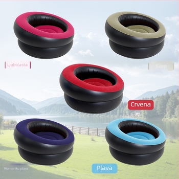 Naduvani sferni ležaljka za odrasle, PVC s flokom, prijenosno za kampiranje, 0,9 kg