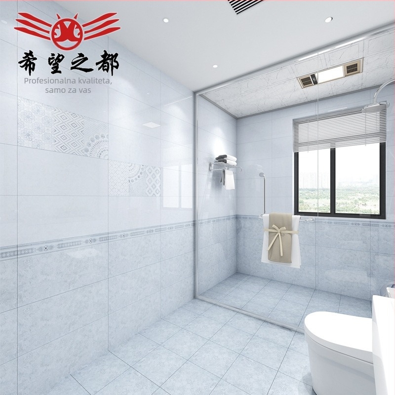 Glažirana porcelanska pločica za kuhinju i kupaonicu, sjajna površina, protuklizna i otporna na habanje, apsorpcija vode 0,5%, čvrstoća tlačna 2000