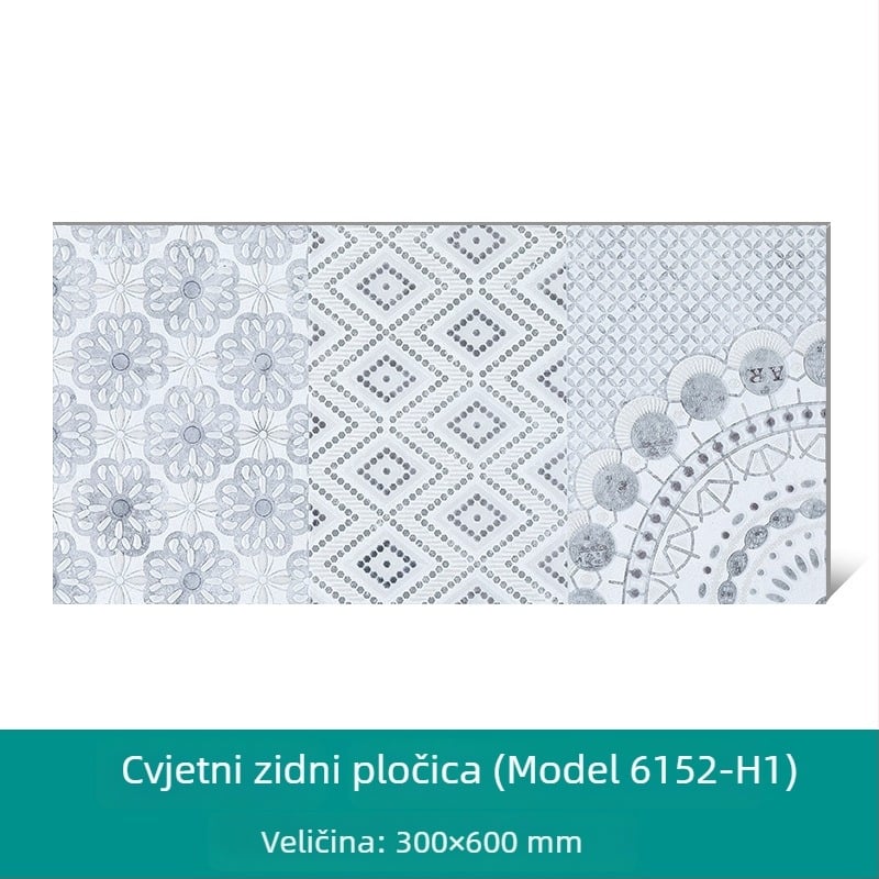 Glažirana porcelanska pločica za kuhinju i kupaonicu, sjajna površina, protuklizna i otporna na habanje, apsorpcija vode 0,5%, čvrstoća tlačna 2000