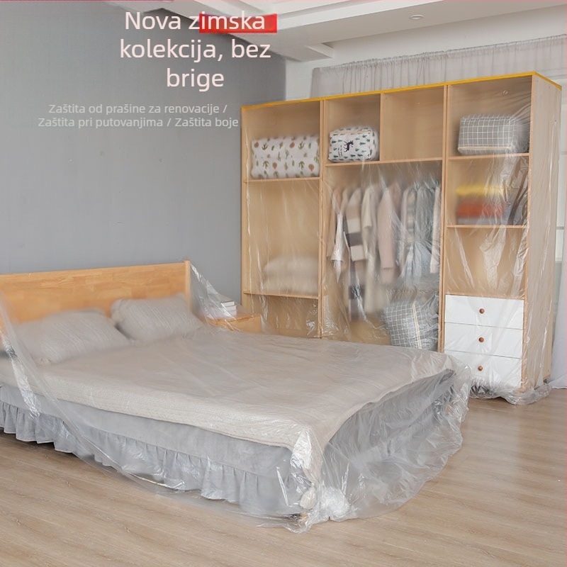 Jednokratni PE zaštitni pokrov za kućni namještaj – kauč i krevet, Model 325, Jednostavan stil, Bez prilagođene obrade