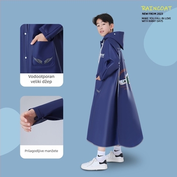 Dječje kišobreno pončo za kišu, crtani stil, EVA materijal, debelo, za jedno dijete, Kaiwei, višenamjenski kišobni kaput, tiskano logo OK