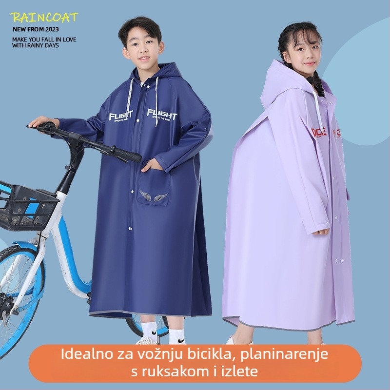Dječje kišobreno pončo za kišu, crtani stil, EVA materijal, debelo, za jedno dijete, Kaiwei, višenamjenski kišobni kaput, tiskano logo OK