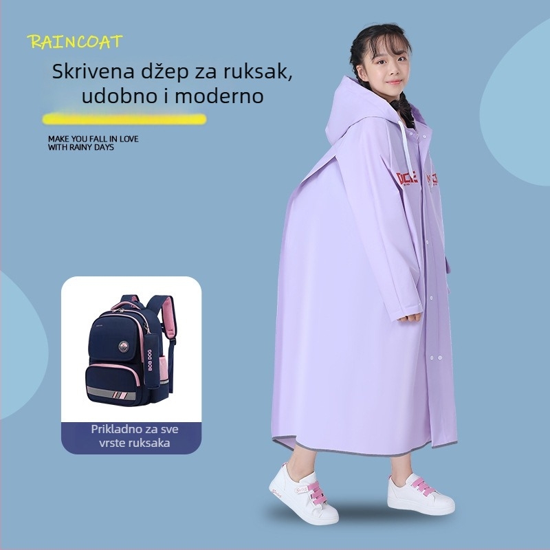 Dječje kišobreno pončo za kišu, crtani stil, EVA materijal, debelo, za jedno dijete, Kaiwei, višenamjenski kišobni kaput, tiskano logo OK
