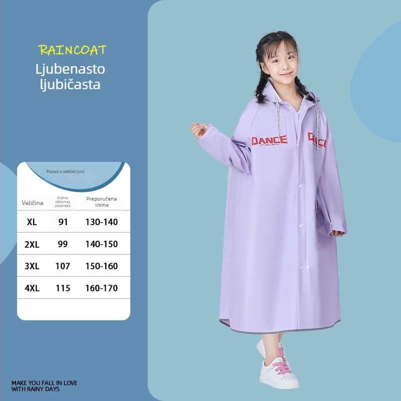 Dječje kišobreno pončo za kišu, crtani stil, EVA materijal, debelo, za jedno dijete, Kaiwei, višenamjenski kišobni kaput, tiskano logo OK