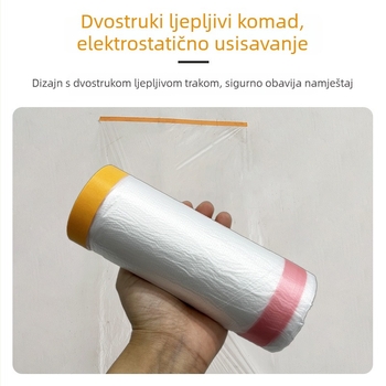 Pravokutni plastični zaštitni film za dekoraciju namještaja i internata; proziran, otisak logotipa, prilagodljiv i može se izrezati na željenu veličinu.