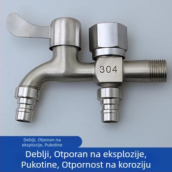 Nehrđajući čelični slavine s razdjeličem, ulaz 1, izlaz 2, univerzalna ugradnja, keramički disk ventila