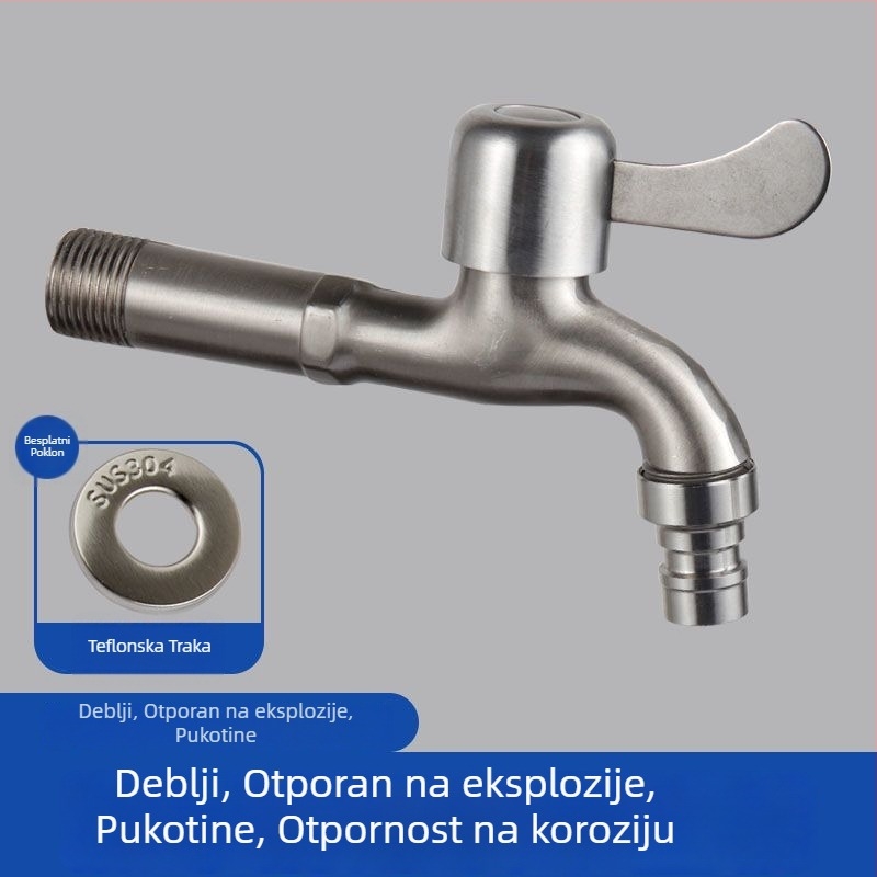 Nehrđajući čelični slavine s razdjeličem, ulaz 1, izlaz 2, univerzalna ugradnja, keramički disk ventila