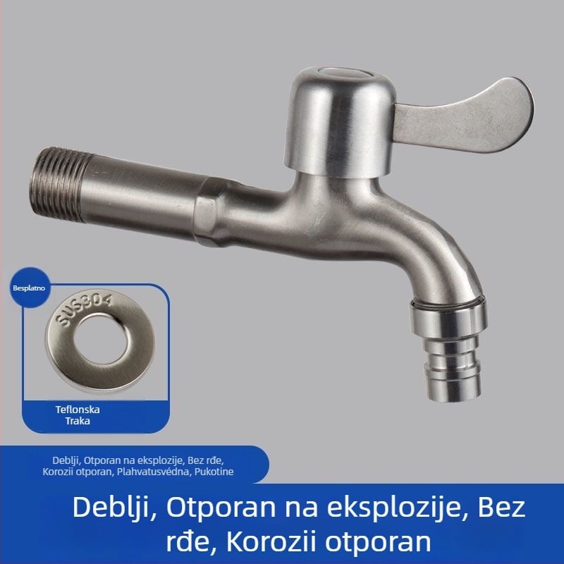 Nehrđajući čelični slavine s razdjeličem, ulaz 1, izlaz 2, univerzalna ugradnja, keramički disk ventila