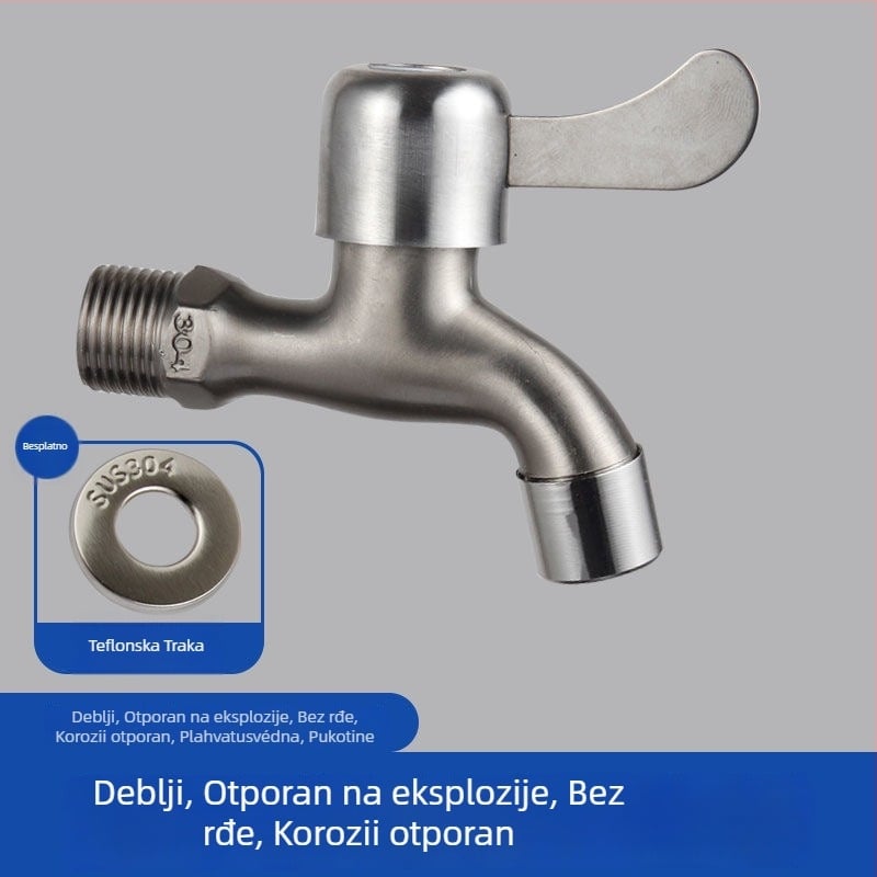 Nehrđajući čelični slavine s razdjeličem, ulaz 1, izlaz 2, univerzalna ugradnja, keramički disk ventila