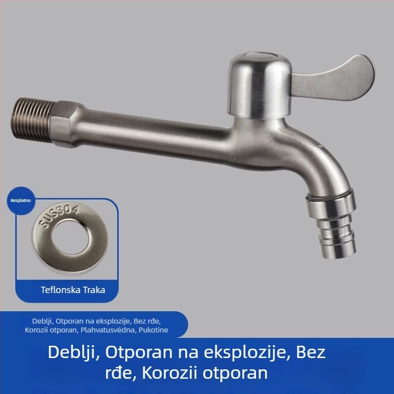 Nehrđajući čelični slavine s razdjeličem, ulaz 1, izlaz 2, univerzalna ugradnja, keramički disk ventila