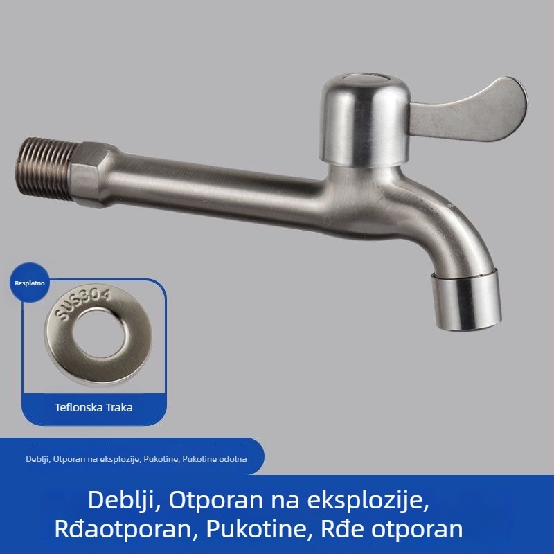 Nehrđajući čelični slavine s razdjeličem, ulaz 1, izlaz 2, univerzalna ugradnja, keramički disk ventila