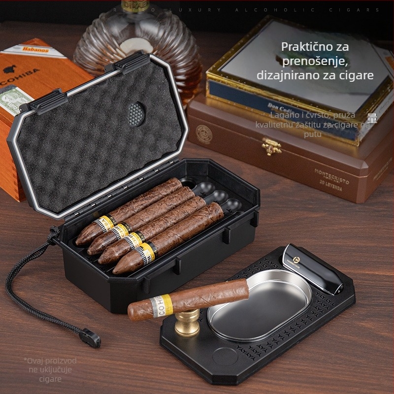 Prijenosna kutija za cigare, vodootporna, dvostruka konstrukcija, velika kapacitet, deset komada (Brand: HANNICOOK)