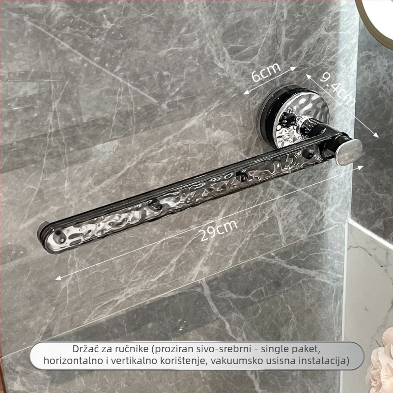 Držač za ručnike na zid sa snažnim usisnim čašom, bez bušenja, za kupaonicu, od plastike, stil Light Luxury, imega