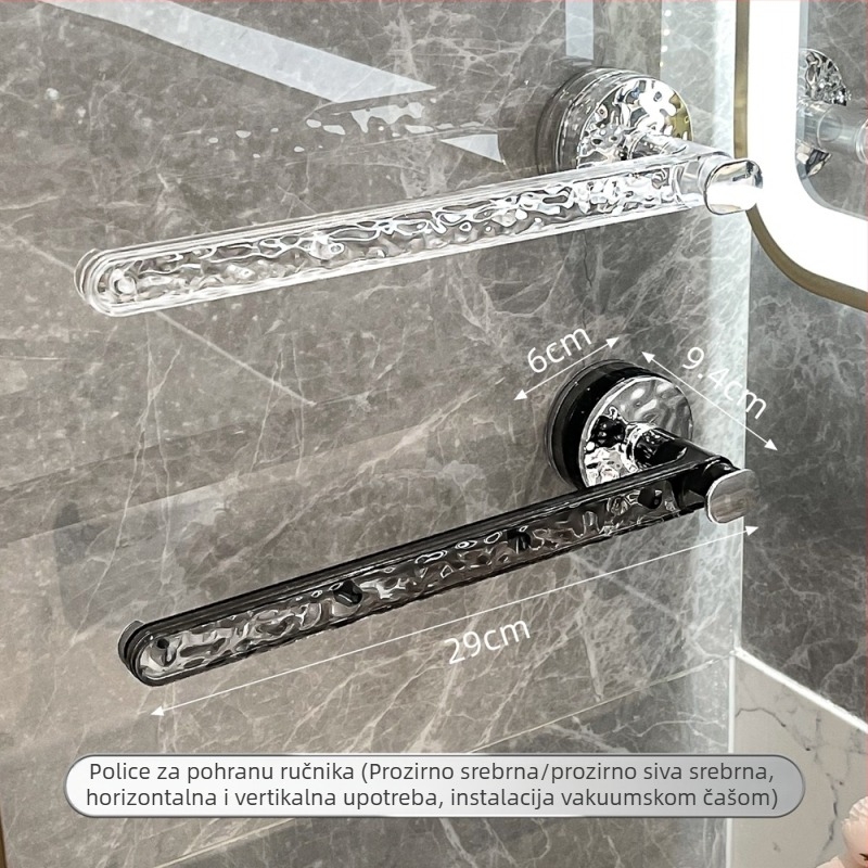 Držač za ručnike na zid sa snažnim usisnim čašom, bez bušenja, za kupaonicu, od plastike, stil Light Luxury, imega