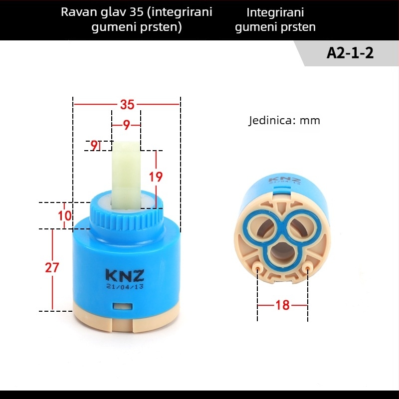 Kuhinjski slavina keramičko jezgro ventila 25/35/40 – miješanje tople i hladne vode, komplet za održavanje