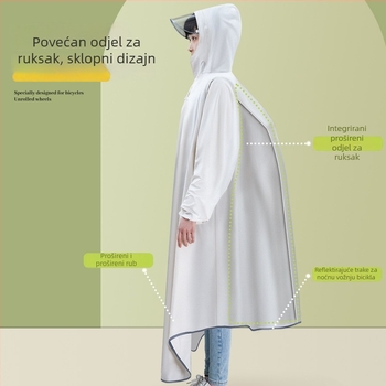 Kišni pončo za biciklizam za odrasle, PVC tkanina, za 1 osobu