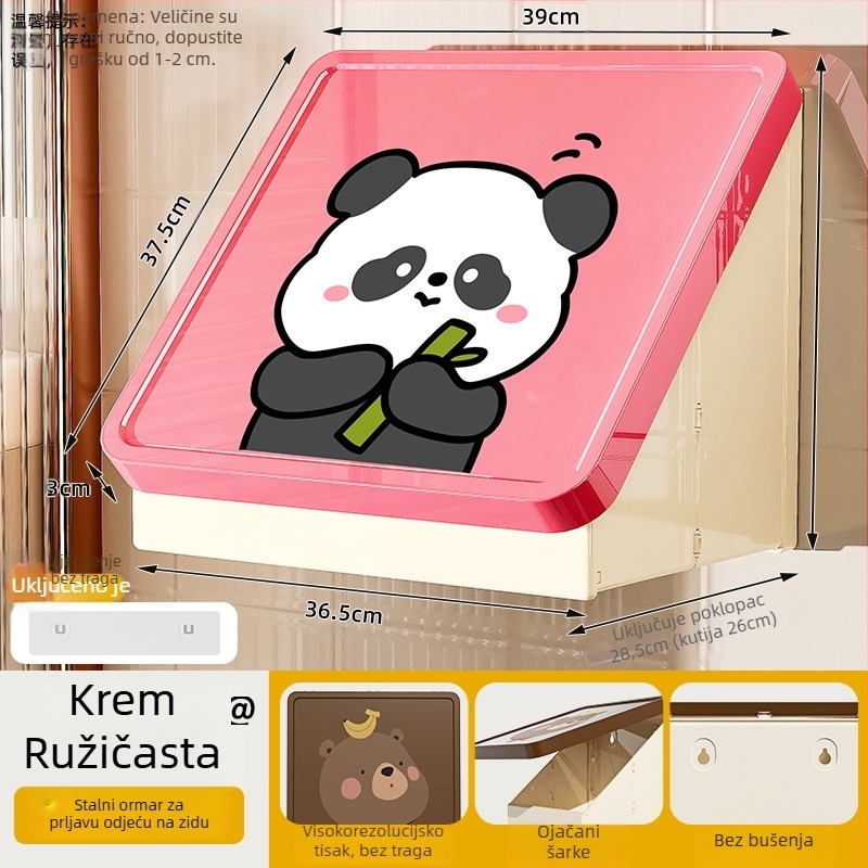 Zidni sklopivi plastični regal za kupaonicu (Model 8022, Značka Simple Plastic, 1 etaža, nosivost 1–5 kg)