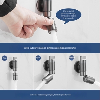 Mjedeni zidni miješajući slavina za mop sudoper, produžena, protiv prskanja, model 825, za kupaonicu i balkon