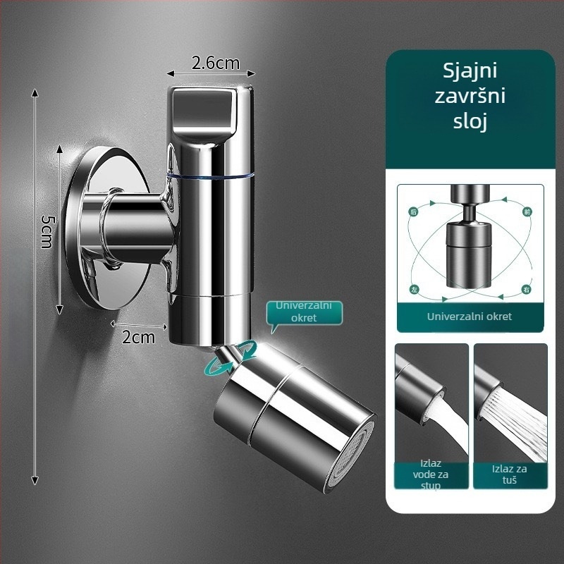 Mjedeni zidni miješajući slavina za mop sudoper, produžena, protiv prskanja, model 825, za kupaonicu i balkon