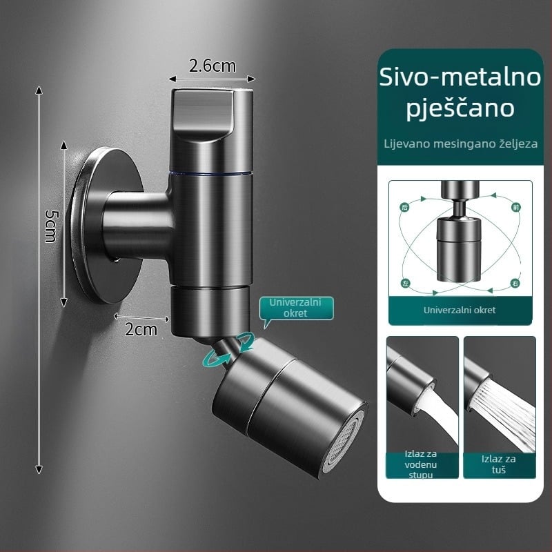 Mjedeni zidni miješajući slavina za mop sudoper, produžena, protiv prskanja, model 825, za kupaonicu i balkon