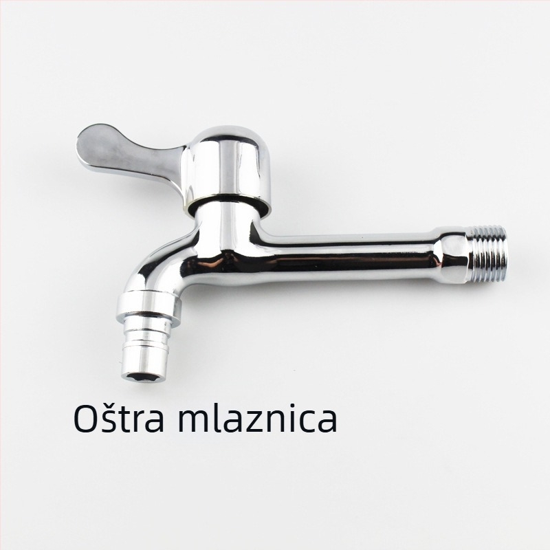 Proširena slavina za perilicu rublja, zidna ugradnja, dvostruka upotreba, cinkova legura, ulaz 15 mm, sjedalo ventila 20 mm, 1,6 MPa