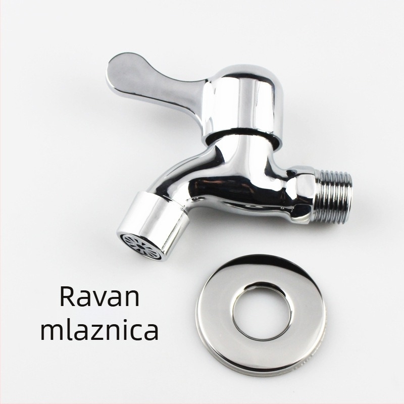 Proširena slavina za perilicu rublja, zidna ugradnja, dvostruka upotreba, cinkova legura, ulaz 15 mm, sjedalo ventila 20 mm, 1,6 MPa