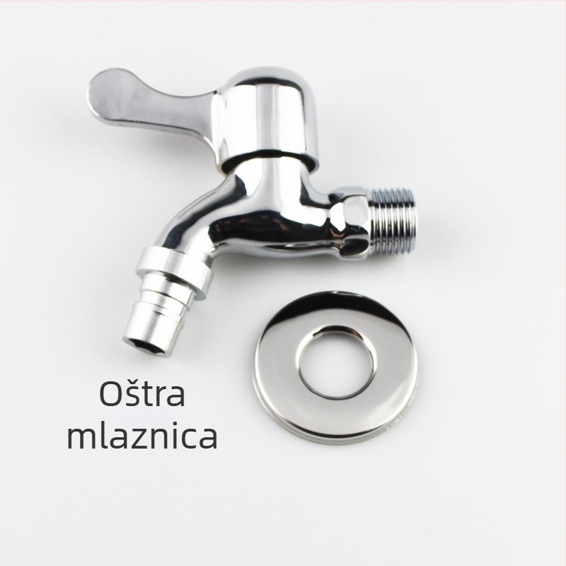 Proširena slavina za perilicu rublja, zidna ugradnja, dvostruka upotreba, cinkova legura, ulaz 15 mm, sjedalo ventila 20 mm, 1,6 MPa