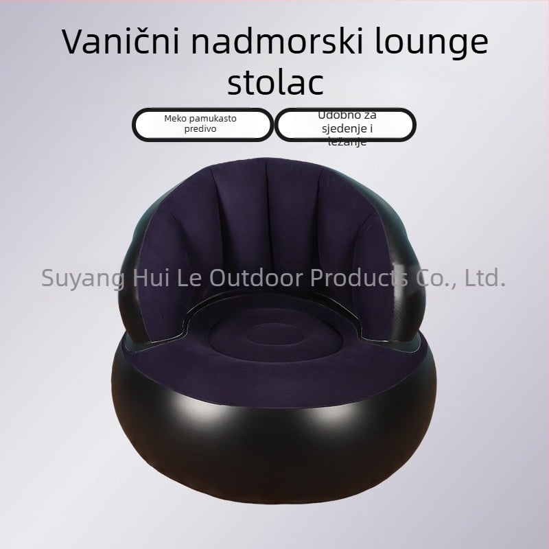 Naduvani jednodomni kauč za ured i dom, prenosni i sklopivi za vanjsku upotrebu (PVC; 1 osoba; pumpa zraka; 1200)