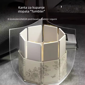 Sklopiva duboka kada za stopala s poklopcem, kućna uporaba, vodootporan platnen materijal, debele stranice, razina vode iznad 25 cm