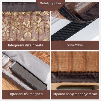 Mrežasta zavjesa za vrata za spavaću sobu, moderni minimalistički stil, uzorak biljaka