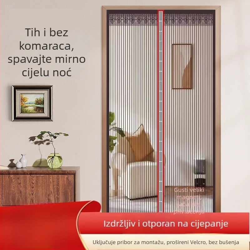 Mrežasta zavjesa za vrata za spavaću sobu, moderni minimalistički stil, uzorak biljaka