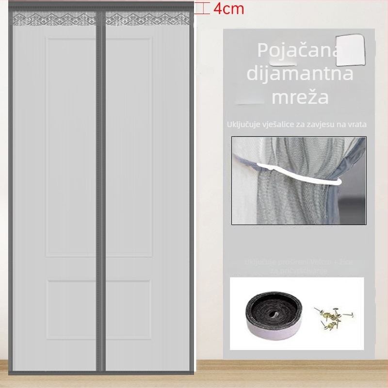 Mrežasta zavjesa za vrata za spavaću sobu, moderni minimalistički stil, uzorak biljaka