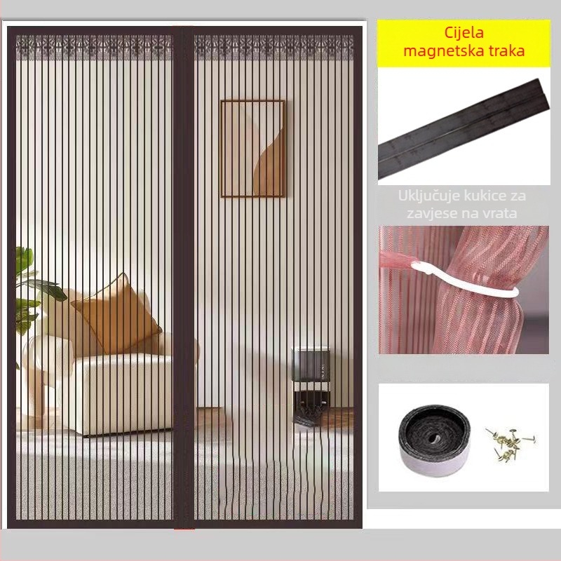 Mrežasta zavjesa za vrata za spavaću sobu, moderni minimalistički stil, uzorak biljaka