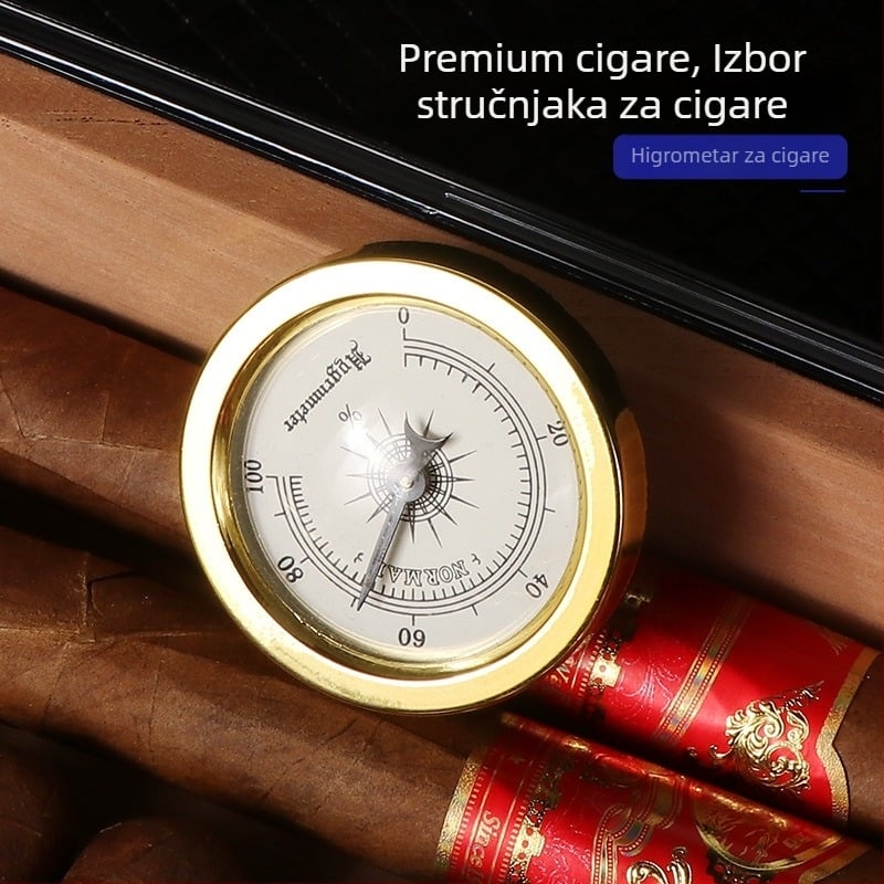 Forten plastična kutija za cigare s prozirnim mjeračem vlage, lagani luksuz stil