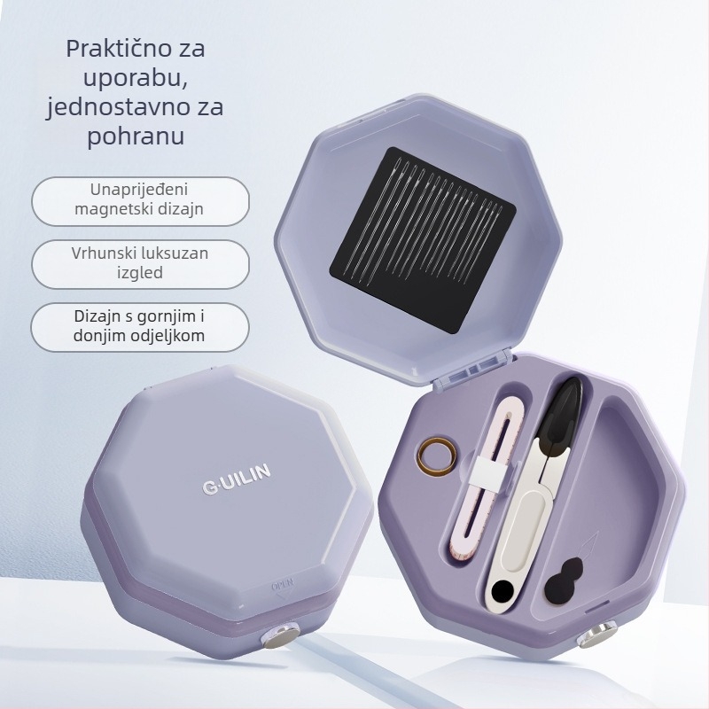 Prijenosni džepni set za šivanje u plastičnoj kutiji, 60 komada, jednostavan dizajn