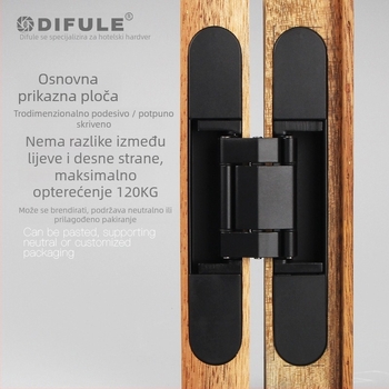 DIFULE 3D Podesiva križna šarka, obliku H, cinkova zlitina