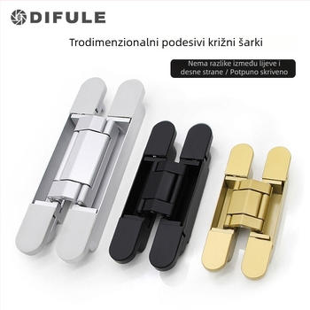 DIFULE 3D Podesiva križna šarka, obliku H, cinkova zlitina