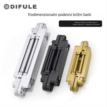 DIFULE 3D Podesiva križna šarka, obliku H, cinkova zlitina