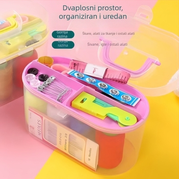 Prijenosni džepni set za igle i konac u plastičnoj kutiji — Serija Needle and Thread Kit, težina oko 150 g