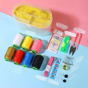 Prijenosni džepni set za igle i konac u plastičnoj kutiji — Serija Needle and Thread Kit, težina oko 150 g