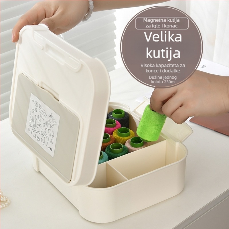 Plastična kutija za šivanje – set, serija paketa igala, velika kapaciteta, minimalistički dizajn, težina 1.874 kg