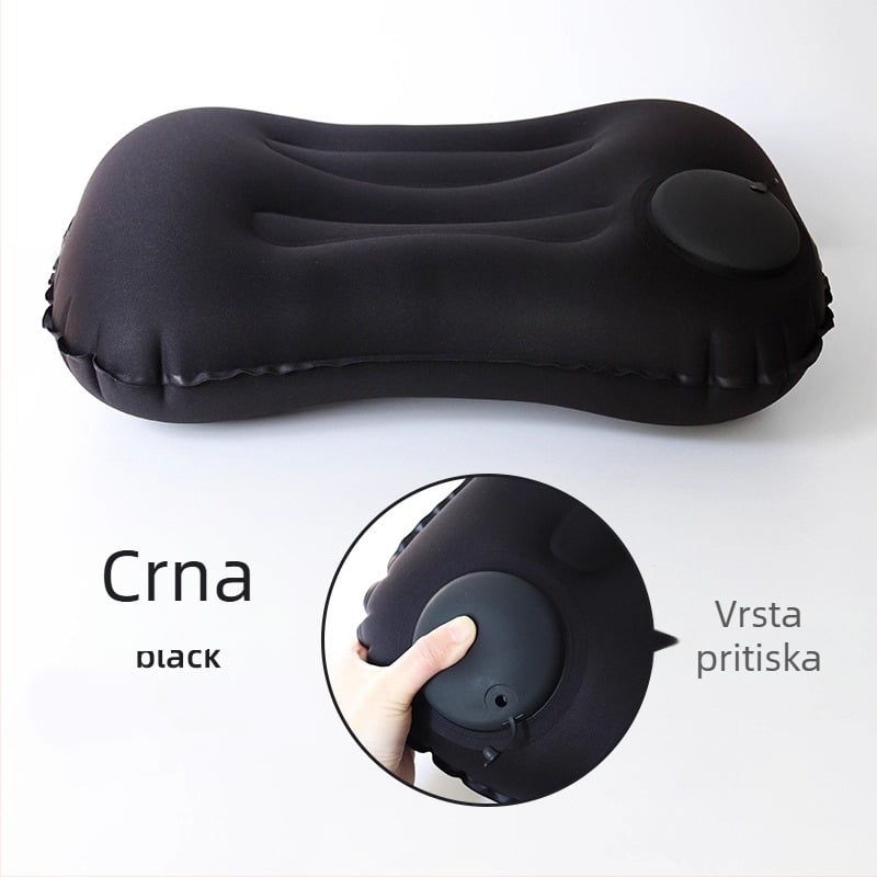 Naduvljiva putna jastučnica s potporom za struk, sklopiva, 122 g, debeli zračni jastuk