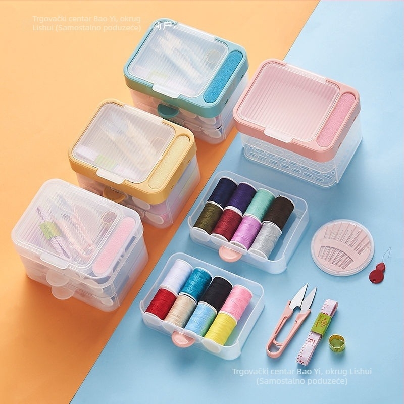 Prijenosni džepni šivaći set s mini kutijom za igle i konce, za kućnu upotrebu i studentski dom