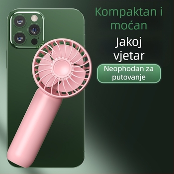Prijenosni ručni ventilator s USB napajanjem, bezčetkasti motor, 3 lopatice, 3 brzine, ugrađena baterija 1200–2000mAh