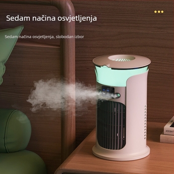 USB prijenosni stolni ventilator s raspršivanjem, 3-lopatni DC četkasti motor, 3 brzine zraka, tih rad <36 dB, 3.7V 5W