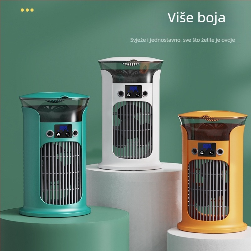 USB prijenosni stolni ventilator s raspršivanjem, 3-lopatni DC četkasti motor, 3 brzine zraka, tih rad <36 dB, 3.7V 5W