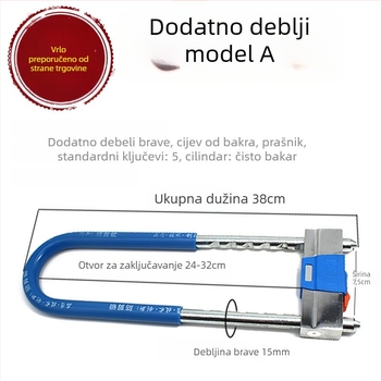 U-oblika brava za staklena vrata, produžena, s dvostrukim otvaranjem kliznih vrata, zaštita od krađe, legura cinka, model 1, novi kineski stil, za ured i trgovinu