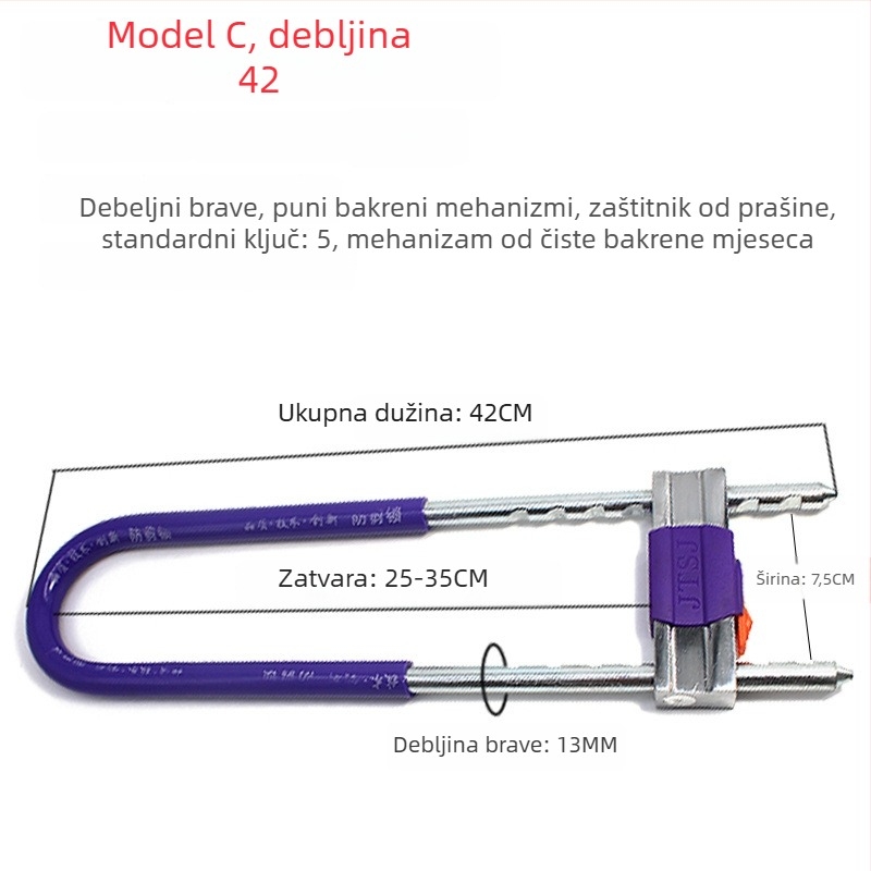 U-oblika brava za staklena vrata, produžena, s dvostrukim otvaranjem kliznih vrata, zaštita od krađe, legura cinka, model 1, novi kineski stil, za ured i trgovinu